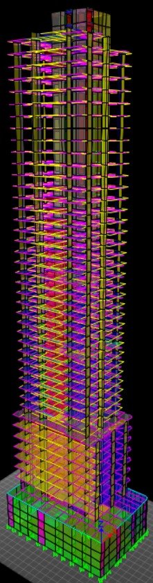 Full 3D ETABS structural model of Anchor Sky