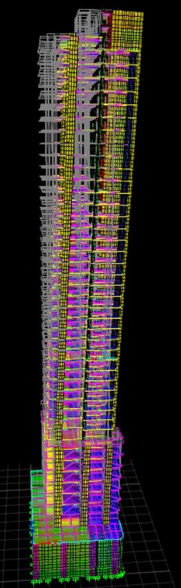 Wind gust deflection profile, X direction