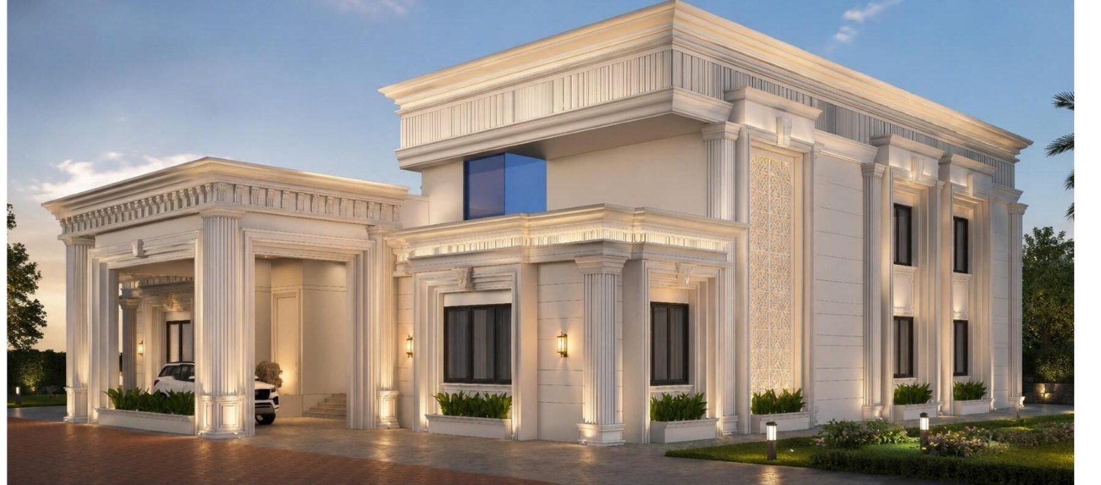 Rushikesh Jadhav Residence, front elevation by day, Mehkar