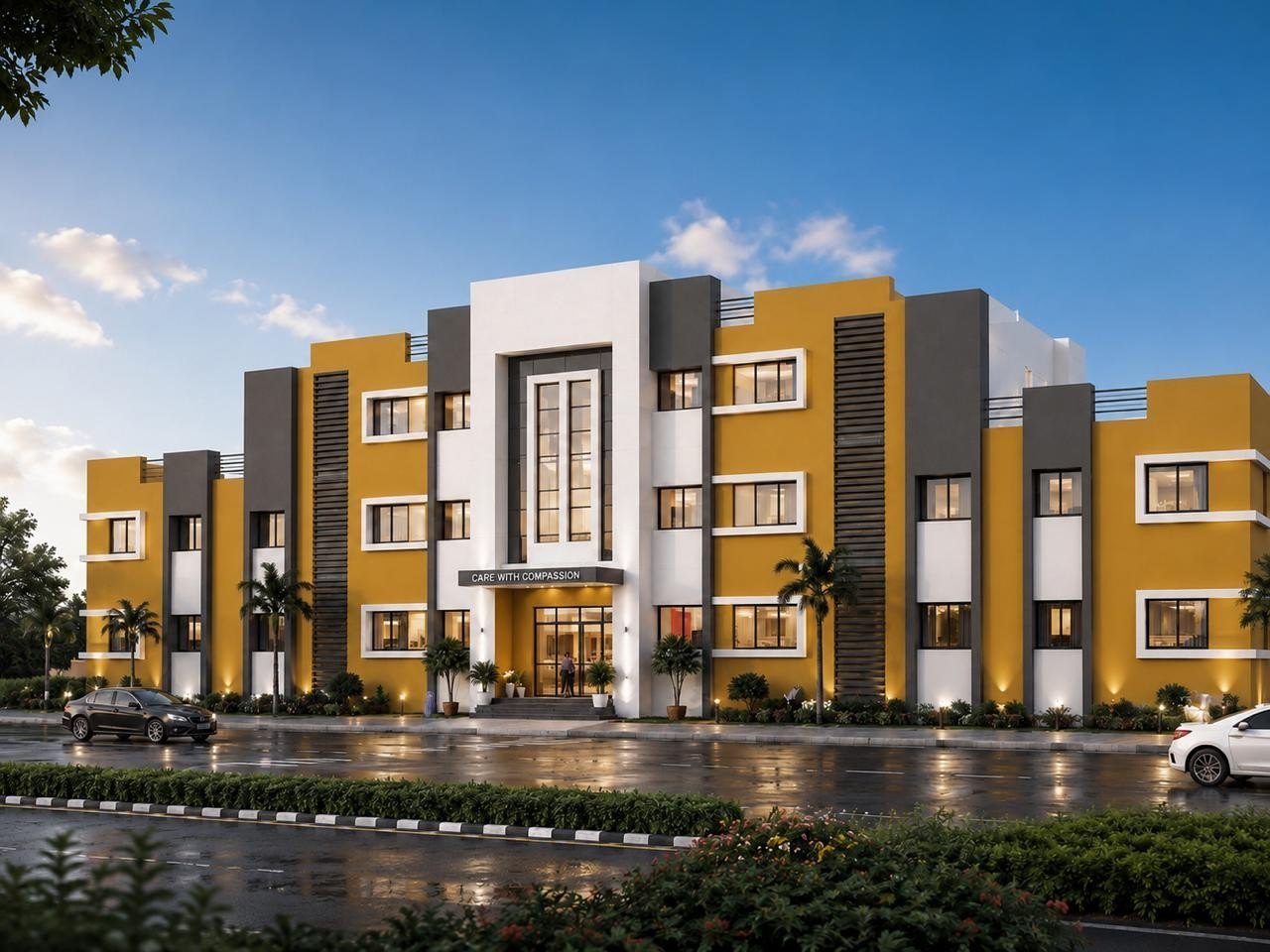 Unani College and Hospital, Lonar, Buldhana — architectural render